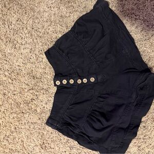 We The Free by free people Black fleur high rise button front shorts